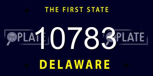 10783 Delaware License Plate