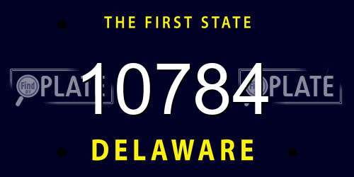 10784 Delaware License Plate