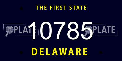 10785 Delaware License Plate
