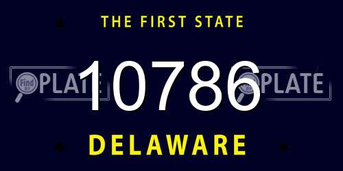 10786 Delaware License Plate