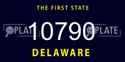 10790 Delaware License Plate