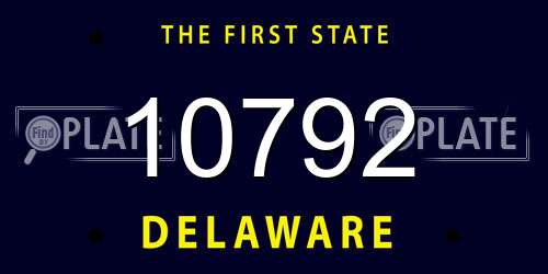 10792 Delaware License Plate