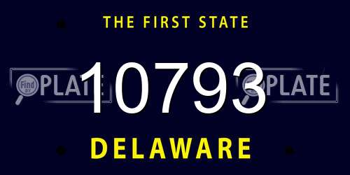 10793 Delaware License Plate