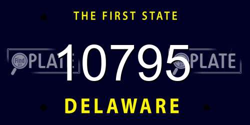 10795 Delaware License Plate