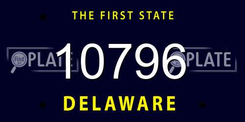 10796 Delaware License Plate