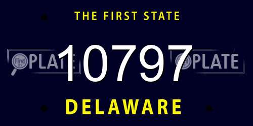 10797 Delaware License Plate