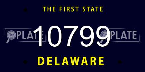 10799 Delaware License Plate