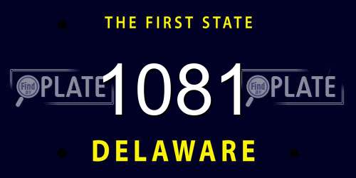 1081 Delaware License Plate