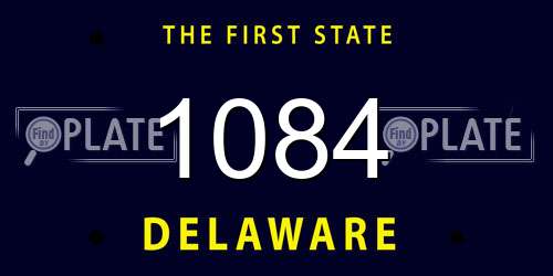 1084 Delaware License Plate