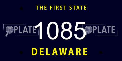 1085 Delaware License Plate