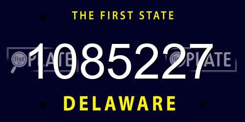 1085227 Delaware License Plate