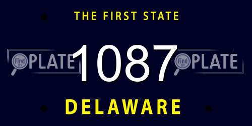 1087 Delaware License Plate