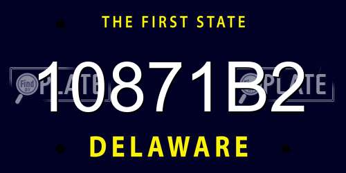 10871B2 Delaware License Plate