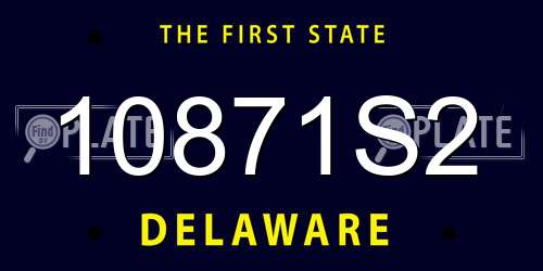 10871S2 Delaware License Plate