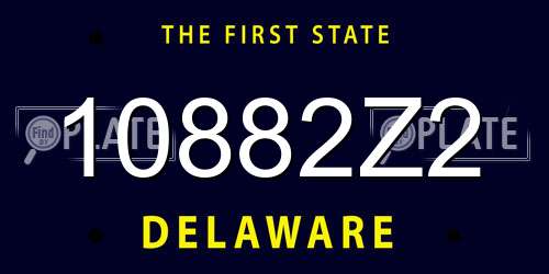 10882Z2 Delaware License Plate