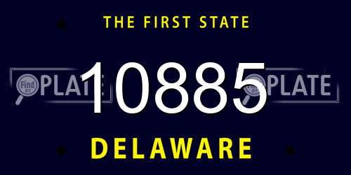 10885 Delaware License Plate