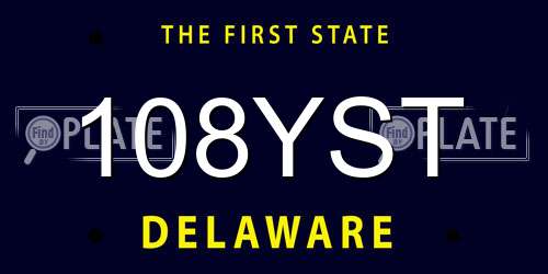 108YST Delaware License Plate