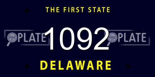 1092 Delaware License Plate