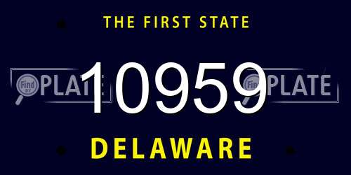 10959 Delaware License Plate