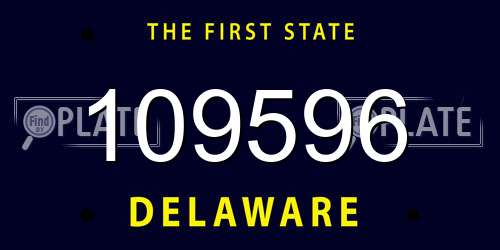 109596 Delaware License Plate