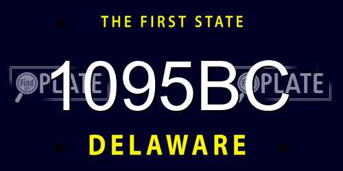 1095BC Delaware License Plate