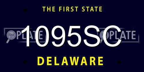 1095SC Delaware License Plate