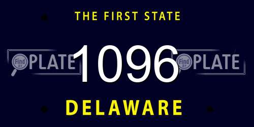 1096 Delaware License Plate