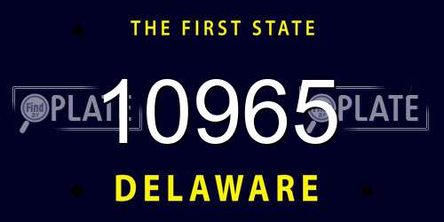 10965 Delaware License Plate