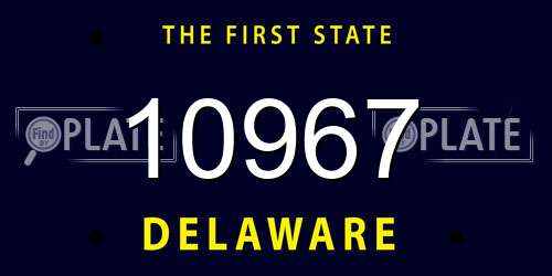 10967 Delaware License Plate