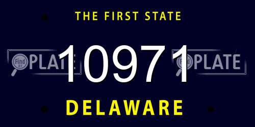 10971 Delaware License Plate