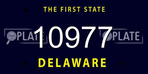 10977 Delaware License Plate