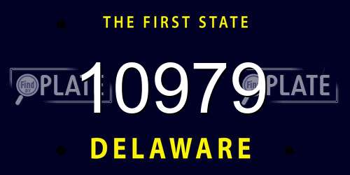 10979 Delaware License Plate