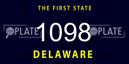 1098 Delaware License Plate