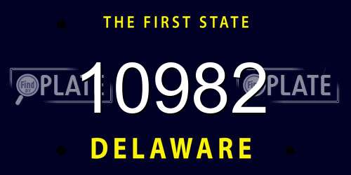 10982 Delaware License Plate