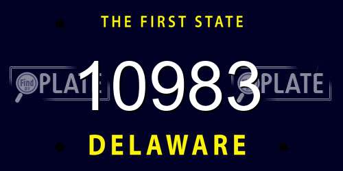 10983 Delaware License Plate