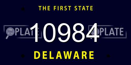 10984 Delaware License Plate
