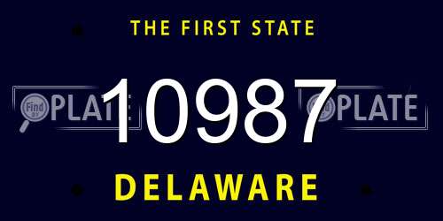 10987 Delaware License Plate