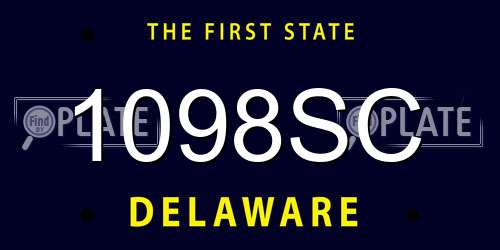 1098SC Delaware License Plate