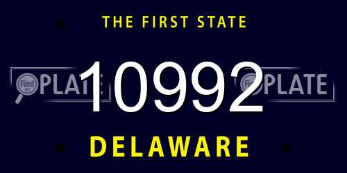 10992 Delaware License Plate