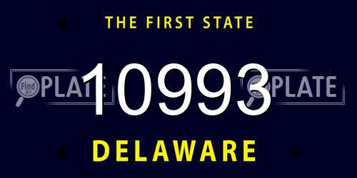 10993 Delaware License Plate
