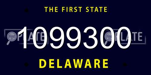 1099300 Delaware License Plate