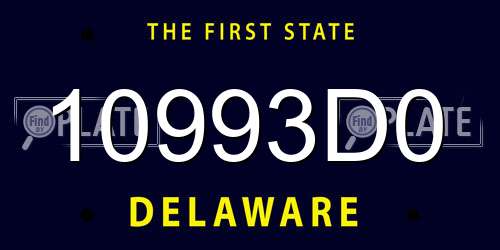 10993D0 Delaware License Plate