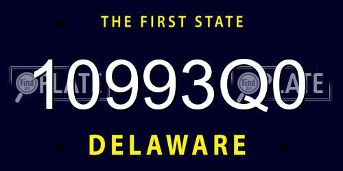 10993Q0 Delaware License Plate