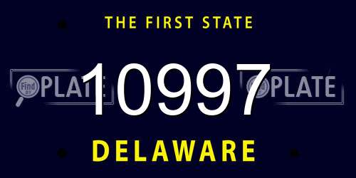 10997 Delaware License Plate