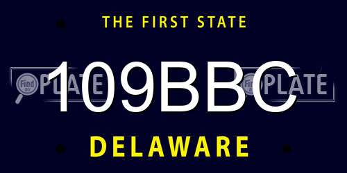 109BBC Delaware License Plate