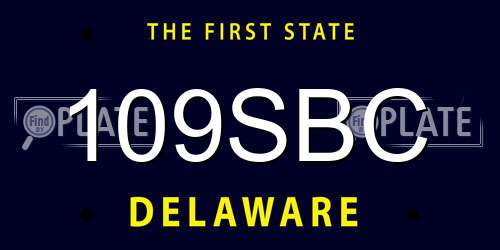 109SBC Delaware License Plate