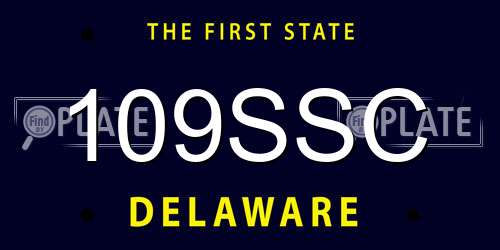 109SSC Delaware License Plate