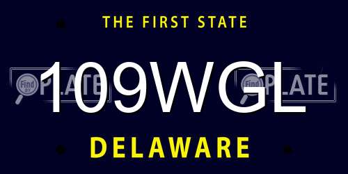 109WGL Delaware License Plate
