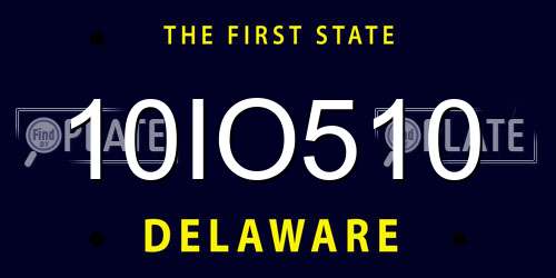 10IO510 Delaware License Plate