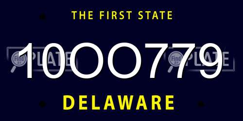 10OO779 Delaware License Plate